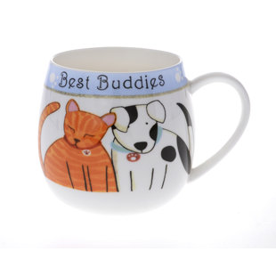 BUTTERCUP OF LONDON 10cm Fine Bone China Hug a Best Buddies Mug