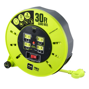 LUCECO Masterplug 30Ft Extension Cord Cassette Reel
