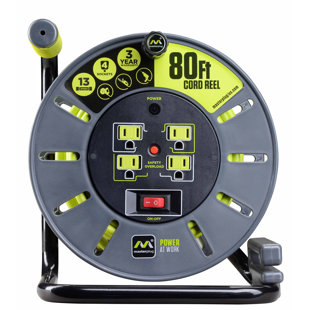 LUCECO Masterplug 80Ft Extension Cord Reel
