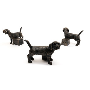 JARDINOPIA Beagle Dog Bronze Coloured Planter Feet In Gift Box (Set of 3)
