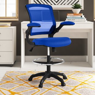 Modway Veer Drafting Chair - Reception Desk Chair - Flip-Up Arm Drafting Chair