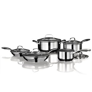 THE ROCK by Starfrit 10-Piece Non-Stick Stainless Steel Cookware Set