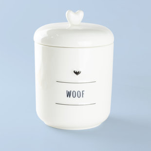 FIDO'S DINER Woof 2 lb Ceramic Treat Jar