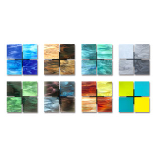 KARO STUDIO Quads Handmade Modern Abstract Wall Decor on Glass