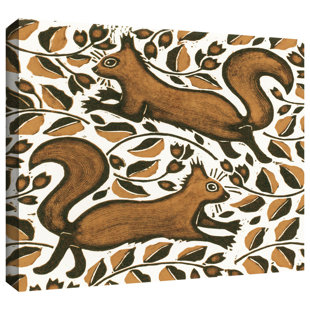 ARTWALL Beachnut Squirrels On Canvas by Nat Morley Print