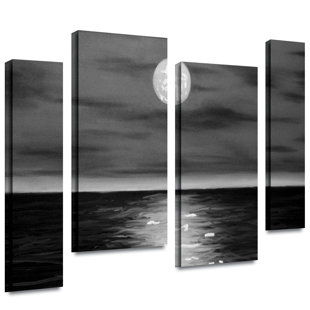 ARTWALL Moon Rising On Canvas 4 Pieces by Jim Morana Print