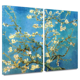 VAULT W ARTWORK Almond Blossom by Vincent Van Gogh - 2 Piece Wrapped Canvas Graphic Art Print Set
