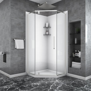 CHEETAH SOURCING 34" W x 72" H Frameless Shower Door