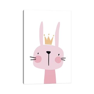 ZOOMIE KIDS Bunny Pink by Pixy Paper - Wrapped Canvas Print