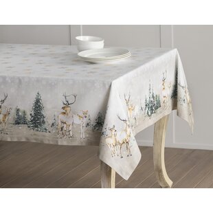 MAISON D' HERMINE Floral 100% Cotton Christmas Tablecloth