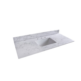 CHEETAH SOURCING 43" Single Bathroom Vanity Top in White with Sink