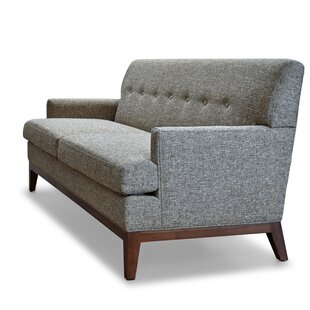 GINGKO HOME FURNISHINGS Mezza Sofa, Tufted Back, Bench Seat, Wood Base