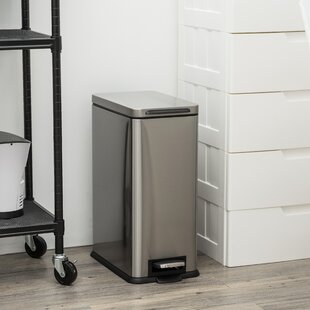 HOME ZONE LIVING Stainless Steel Step On Trash Can - 8 Gallons