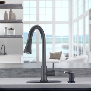 BENSON HOME GONOTO Pull Down Kitchen Faucet with Soap Dispenser