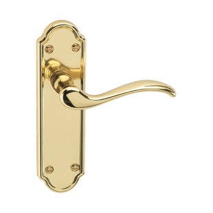 URFIC Lisbon Lever Latch Door Handle, Polished Brass (Set of 2)