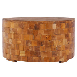 MILLWOOD PINES Coffee Table 23.6" x 23.6" x 13.8" Solid Teak Wood
