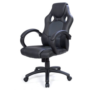 Homevision Technology TygerClaw Adjustable Faux Leather Swiveling Gaming Chair Game Chair in Black