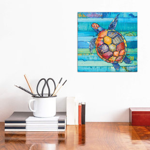 HOUSE OF HAMPTON Honu by Danny Phillips - Wrapped Canvas Painting Print