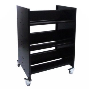 FIXTUREDISPLAYS Doublesided Metal Book Cart Library Cart 200 Lbs Capacity 30" W x 15.4 D x 44" H