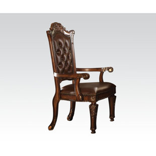 COLOURTREE Vendome Tufted Queen Anne Back Arm Chair in Cherry