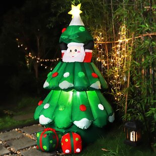 VIVOHOME Catchy Christmas Tree with Pop up Santa and 2 Gift Boxes Inflatable