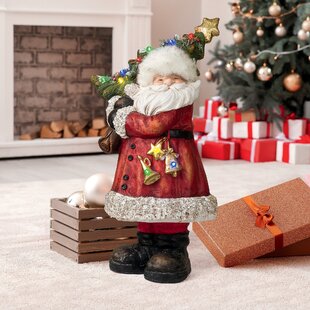 DESIGN TOSCANO Santa with a Xmas Tree Illuminated Statue