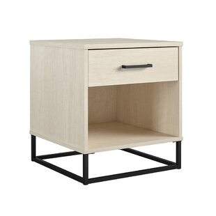 NOVOGRATZ Kelly 1 - Drawer Nightstand in Ivory/Black