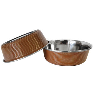 ADOG Stainless Steel Striped Bowls (Set of 2)