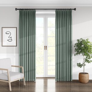 COLCHA LINENS Brunswick Cotton Blend Solid Room Darkening Pinch Pleat Single Curtain Panel