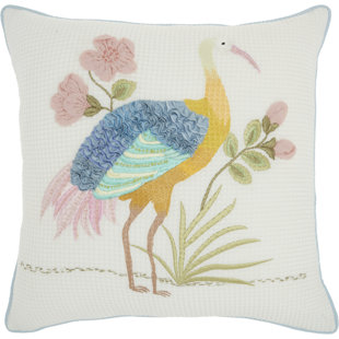 DARYA HOME Appliqued Cotton Throw Pillow