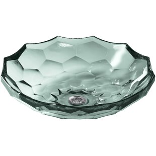 Kohler Briolette, Artist Editions Oval Faceted Glass Bathroom Vessel Sink