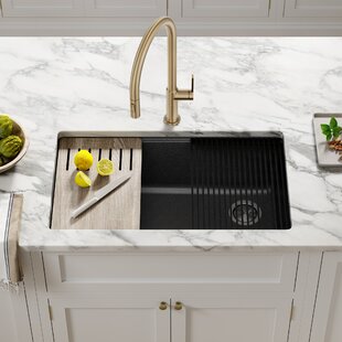 Kraus Bellucci 32 in. Undermount Quartz Composite Single Bowl Kitchen Sink with Accessories