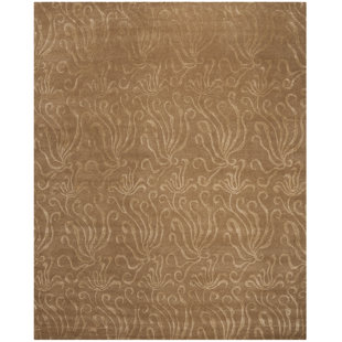 MARTHA STEWART RUGS Seaflora Martha Stewart Silk & Wool Pile Floral Rug