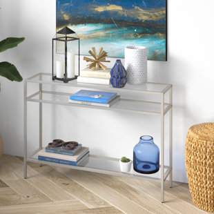 HUDSON&CANAL Alexis 135.3cm Glass Top Console Table