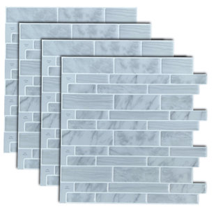 THOMAS AVENUE CERAMICS 1'' W x 4'' L Vinyl Peel and Stick Mosaic Tile (Set of 4)