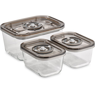 CASODESIGN Glass Food Storage Container - Set of 3