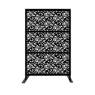 E-JOY Laser Cut Metal Privacy Screen Fence, Decorative Outdoor Divider