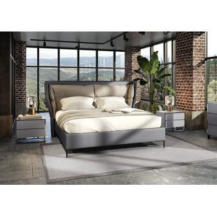 VIG FURNITURE Jolene Vegan Leather Wingback Bed