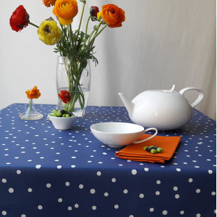 FLEUR DE SOLEIL Polka Dots Cotton Tablecloth