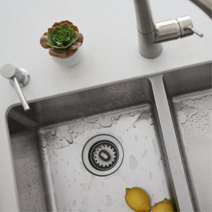 AZUNI 3.5 inch Stainless Steel Kitchen Sink Strainer with Removable Waste Basket