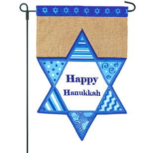 JEC HOME GOODS Happy Hanukkah 2-Sided Burlap 18 x 13 in. Garden Flag