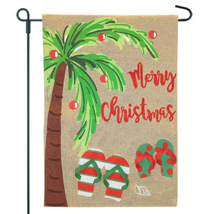 JEC HOME GOODS Double Sided 18'' H x 12.5'' W Burlap Christmas Garden Flag