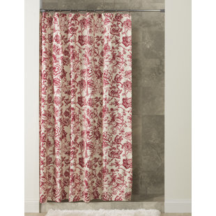 CANORA GREY Blanco Cotton Blend Floral Shower Curtain