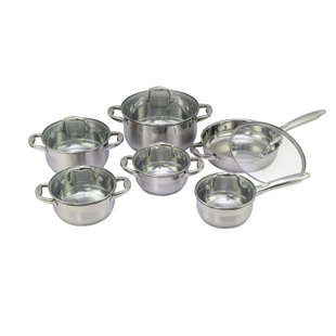 SAINT BIRCH 12 - Piece Stainless Steel Cookware Set