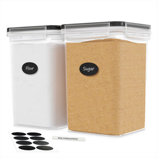 DWËLLZA KITCHEN Food Storage Container Including Labels and a Marker (Set of 2)