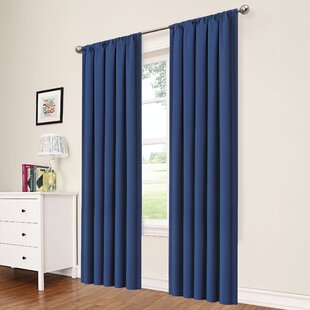 Eclipse Kids Macklin Solid Thermaback Blackout Rod Pocket Window Curtain Panel