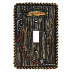 PASEO ROAD BY HIEND ACCENTS Rainbow Trout Animals 1 - Gang Toggle Light Switch Wall Plate (Set of 4)