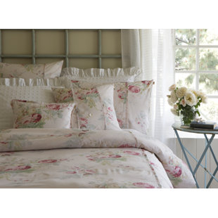 TAYLOR LINENS Shore Farmhouse / Country Cotton Floral Duvet Cover