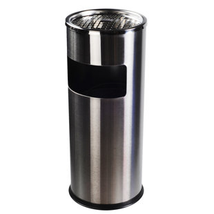 COSMOPOLITAN FURNITURE Cylinder Trash Bin Smoking Urn with Metal Ashtray Top