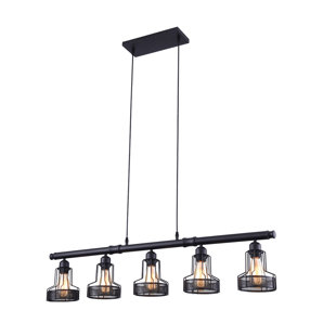 WILLISTON FORGE Emert 5 - Light Matte Black Kitchen Island Pendant
